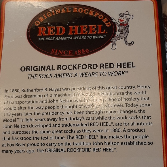 Red Heel Brown Heather Socks Size Large (Unisex) NWT - Picture 6 of 7